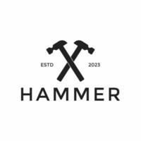 wijnoogst retro hamer insigne logo ontwerp vector