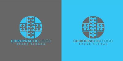 chiropractie logo met medisch teken modern stijl premie vector