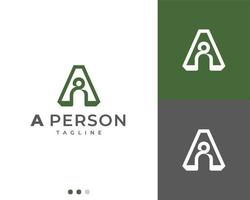 brief een en persoon logo sjabloon vector