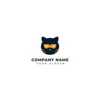 schattig kat Ninja logo vector ontwerp sjabloon