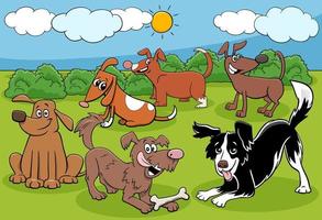 cartoonhonden een groep puppy's vector