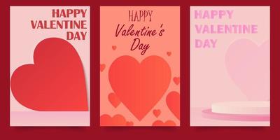 gelukkig Valentijnsdag dag verticaal modern gemakkelijk minimalistische poster vector illustraties eps10