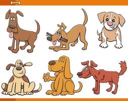 honden en puppy's stripfiguren voor dieren vector