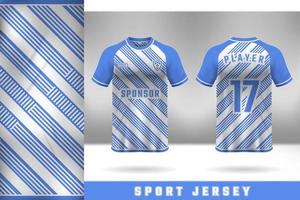 licht blauw en wit Jersey sjabloon ontwerp voor sport- uniformen vector