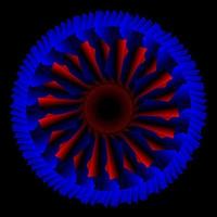 fractale abstracte cirkel in blauw rode kleur vector