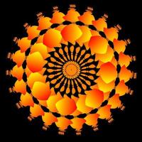 oranje fractal cirkel ornament vector