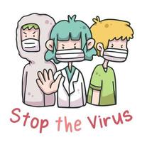 stop de typografie van het virus covid-19 coronavirus vector