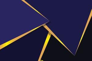 abstract achtergrond van blauw kleur driehoeken met goud lijnen vector