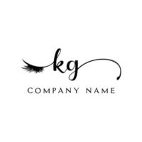 eerste kg logo handschrift schoonheid salon mode modern luxe brief vector