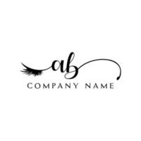 eerste ab logo handschrift schoonheid salon mode modern luxe brief vector