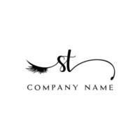 eerste st logo handschrift schoonheid salon mode modern luxe brief vector