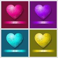 reeks van Valentijnsdag dag achtergrond met kleur variaties hart vorm vector