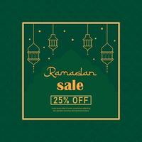 Ramadan uitverkoop sjabloon 25 procent uit. vector