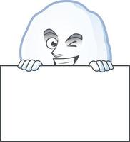 sneeuwbal tekenfilm mascotte stijl vector