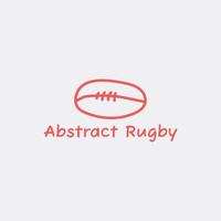 abstract rugby bal logo gemaakt van rood lijnen. vector