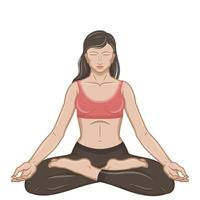 vector ontwerp van vrouw aan het doen yoga