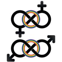 lgbt-symbool verenigd door oneindigheid vector