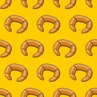 geel naadloos vector achtergrond met zoet bagels