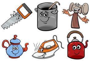 huishoudelijke voorwerpen cartoon clip art illustratie set vector