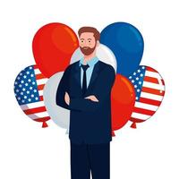 zakenman met usa ballonnen vector ontwerp