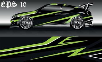 auto inpakken ontwerp. kleurstelling ontwerp voor racing auto. sedan, hatchback. vector formaat.