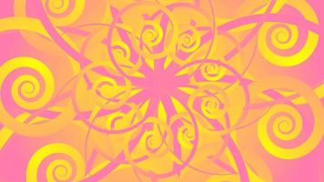 abstracte geel roze fractale bloem achtergrond vector