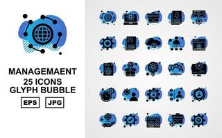 25 premium beheer glyph bubble icon pack vector