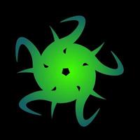 abstracte sterbloemvorm in groene kleur vector