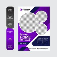 elegant huis te koop onroerend goed folder sjabloon vector