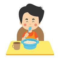 cartoon jongen eten vector