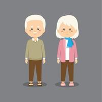 bejaarde echtpaar karakter vector