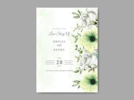 mooie en elegante bloemen bruiloft uitnodiging sjabloon vector
