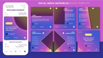 microblog carrousel ontwerpsjabloon voor post op sociale media vector