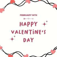 gelukkig Valentijn dag poster voor sociaal media post vector