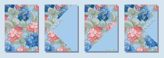 vector Sjablonen voor Hoes Pagina's. universeel abstract bloemen Hoes indeling. geschikt voor notitieboekjes, boeken, dagboeken, catalogi, enz.