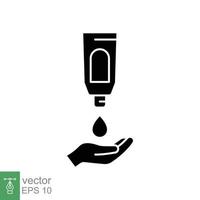 hand- toepassen lotion room glyph icoon. gemakkelijk solide stijl. balsem, huid zorg, pictogram, schoonheid symbool concept grafisch ontwerp. vector illustratie geïsoleerd Aan wit achtergrond. eps 10.