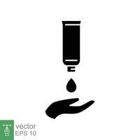 hand- toepassen lotion room glyph icoon. gemakkelijk solide stijl. balsem, huid zorg, pictogram, schoonheid symbool concept grafisch ontwerp. vector illustratie geïsoleerd Aan wit achtergrond. eps 10.