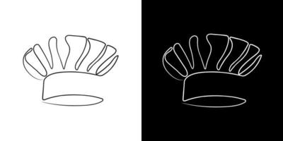 chef hoed in een lijn kunst stijl. logotype concept. hand- getrokken vector illustratie.