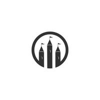kasteel logo vector icoon illustratie