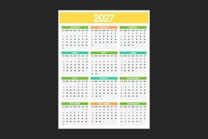 kalender sjabloon voor 2027 vector