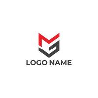 creatief brief mg monogram logo ontwerp icoon sjabloon vector