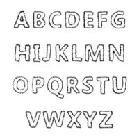 hand- getrokken Latijns alfabet brieven. hoofdletters modern doopvont en lettertype. zwart symbolen Aan wit achtergrond. vector illustratie.