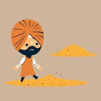 Indisch karakter in baisakhi vector