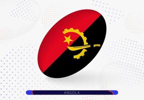 rugby bal met de vlag van Angola Aan het. uitrusting voor rugby team van Angola. vector