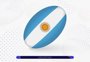 rugby bal met de vlag van Argentinië Aan het. uitrusting voor rugby team van Argentinië. vector