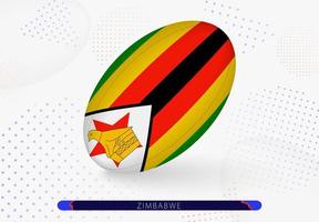 rugby bal met de vlag van Zimbabwe Aan het. uitrusting voor rugby team van Zimbabwe. vector