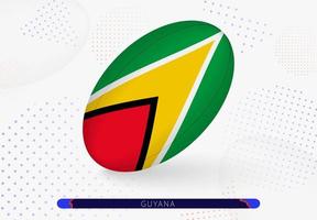 rugby bal met de vlag van Guyana Aan het. uitrusting voor rugby team van guyana. vector