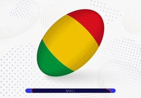 rugby bal met de vlag van Mali Aan het. uitrusting voor rugby team van Mali. vector