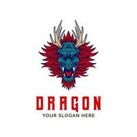 draak boos logo. draak vector mascotte sjabloon