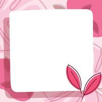 abstract tekst doos voor sociaal media post met roze natuur bladeren vector illustratie